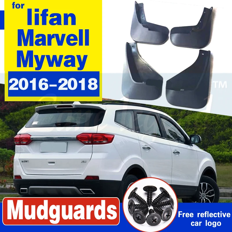 fit For lifan Marvell myway 2016 2017 2018 Mudflaps Splash Guards Mud Flap Mudguards Fender Front Rear Molded Car Mud Flaps 4PCS