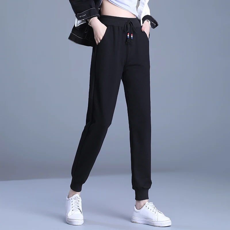 

Casual High Waist Loose Sweatpants Trousers With Pocket 2022 Spring Autumn Black Gray Baggy Joggers Women Sweat Pants 5XL 52 54