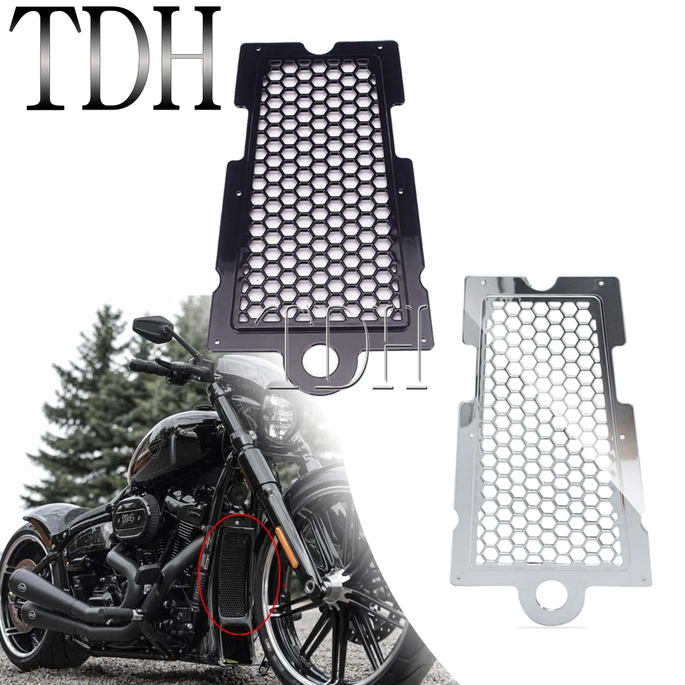 Motorcycle Honeycomb Mesh Radiator Grille Guard Protector Grill Cover For Harley Softail Fat Bob Glide FLSB FLSL FXLR 2018-Up