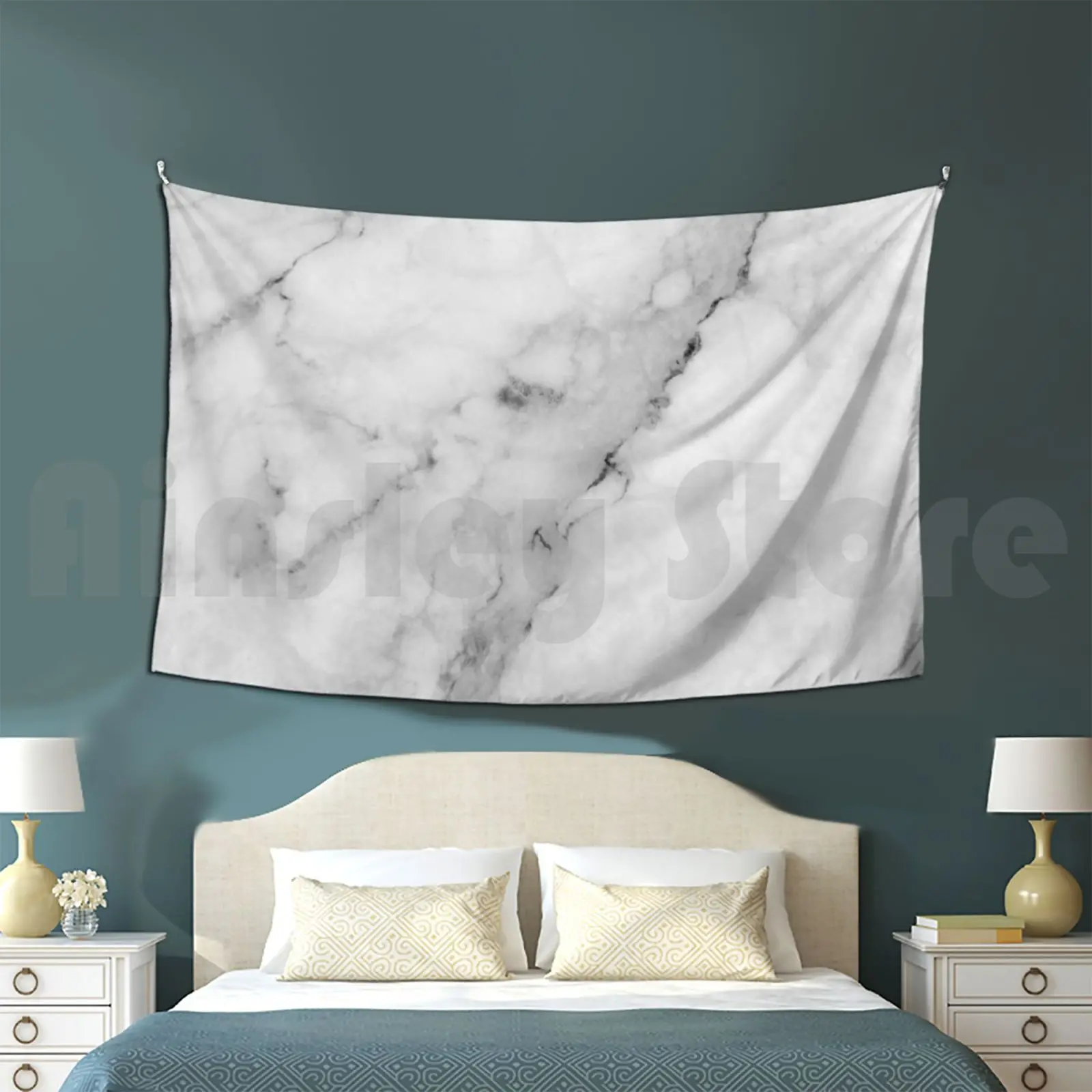 White Marble Tapestry Living Room Bedroom Marble Marble Marble Pattern Marbling Abstract Liquid Ink Watercolor Wave