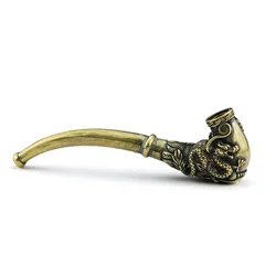 Vintage Handcrafted Pipe Handmade Copper Bong Men's Metal Smoking Crafts Collection Ornaments
