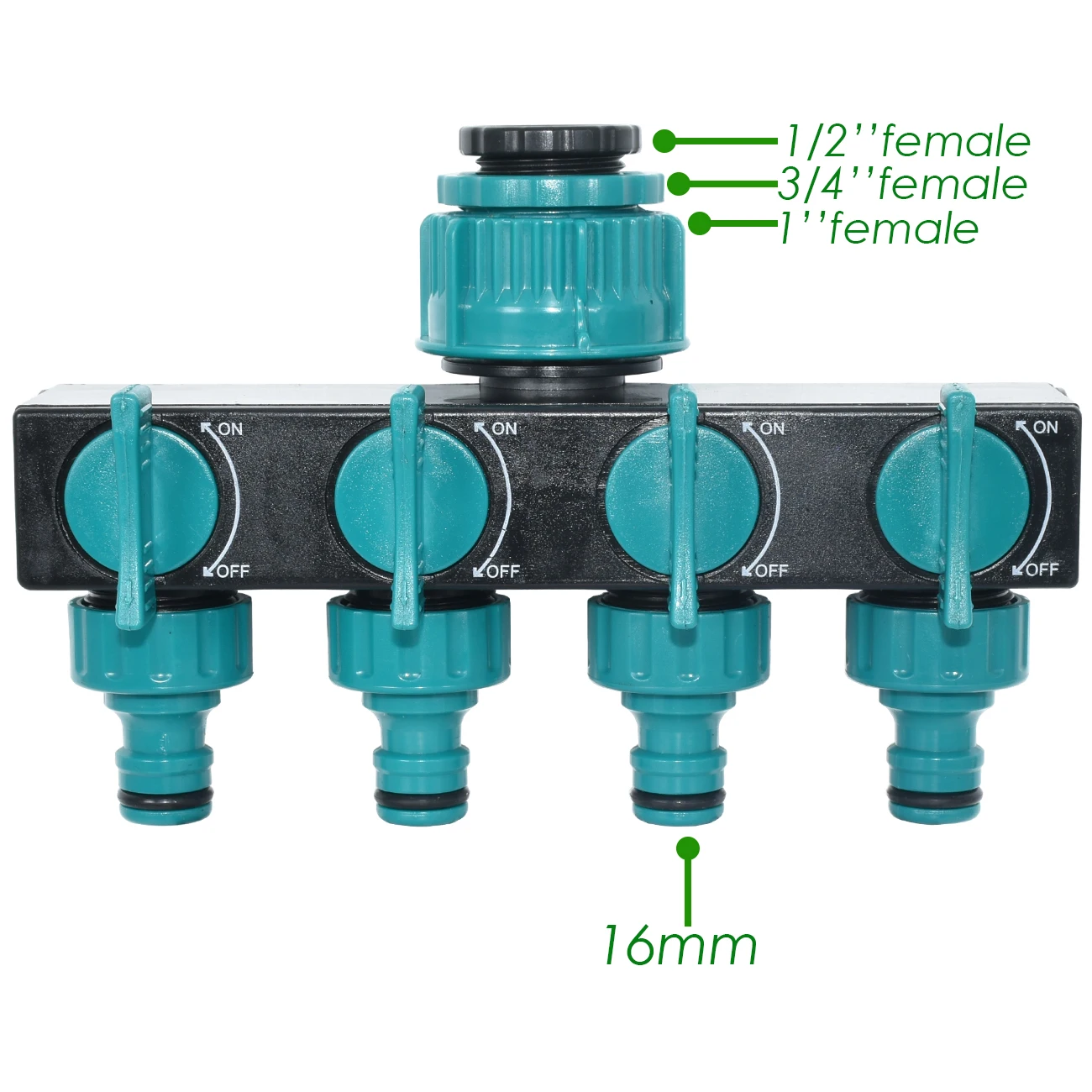 KESLA Garden 1/2'' 3/4'' 1'' Wasserhahn-Splitter 4-Wege-Auslass 4/7 mm 8/11 mm Bewässerungsschlauch-Adapter-Ventilanschlüsse für Gewächshaus – Detail 2