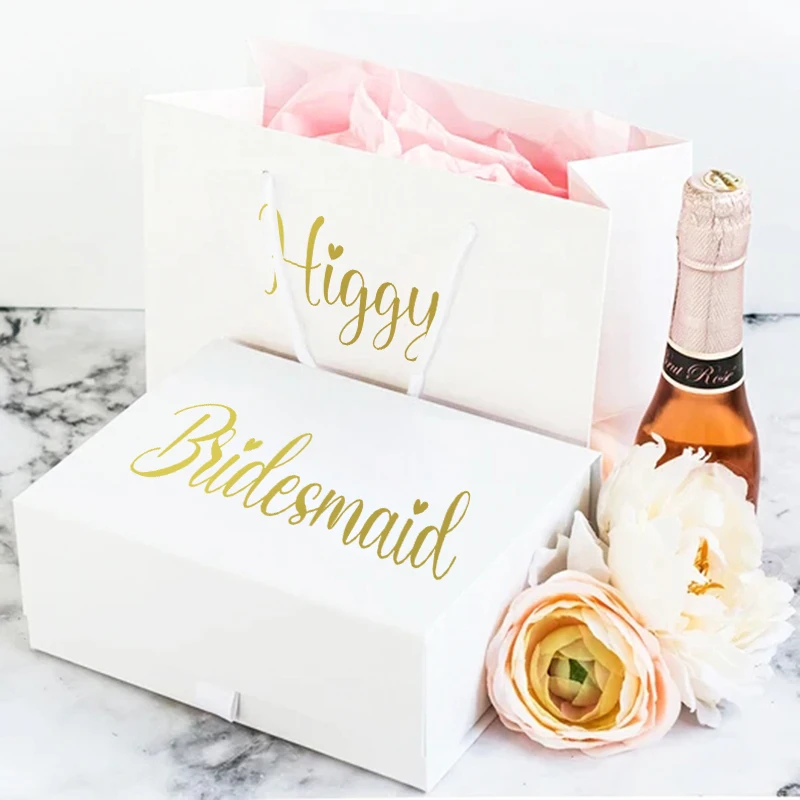 Custom Name Decals For Wedding Christmas Birthday Gift Box Personalized Bags Name Bridesmaid Proposal Removable Stickers