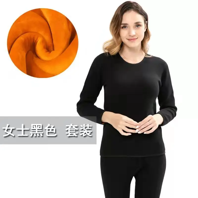 Thermal underwear set/autumn clothes + trousers plus velvet thickening men and women middle-aged elderly warm inner wear suit