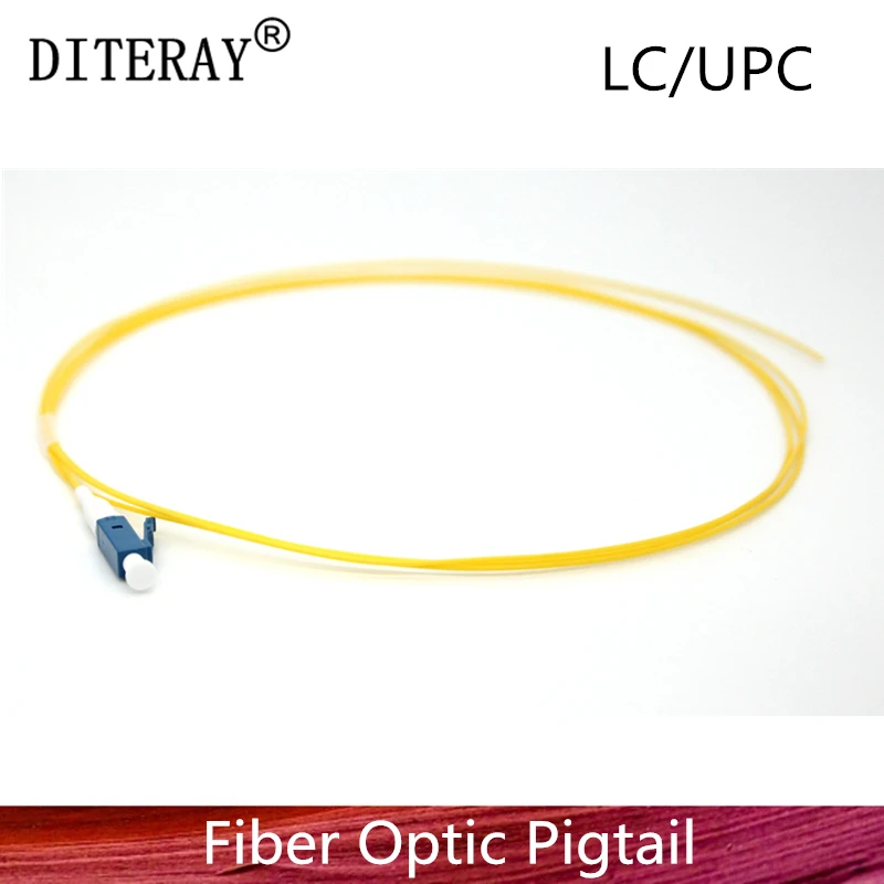 50PCS/LOT Simplex LC/UPC 9/125 Single Mode Fiber Optic Pigtail, 0.9 mm PVC Outer Jacket 1.5M