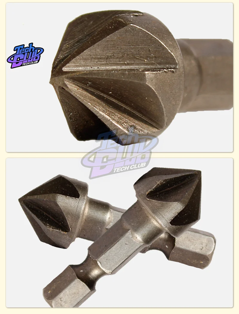 1 pz 90 gradi svasatore trapano smusso Bit 1/4 "codolo esagonale carpenteria lavorazione del legno angolo punto smussato taglio taglierina rimuovere fresa