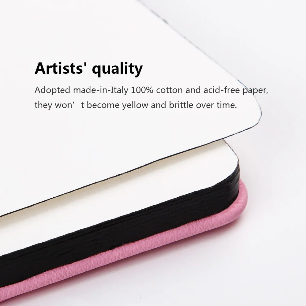 Paul Rubens 300g Watercolor Paper Block 20 Sheets 100% Cotton Leather Cover Watercolor Block for Ourdoor Painting 32K