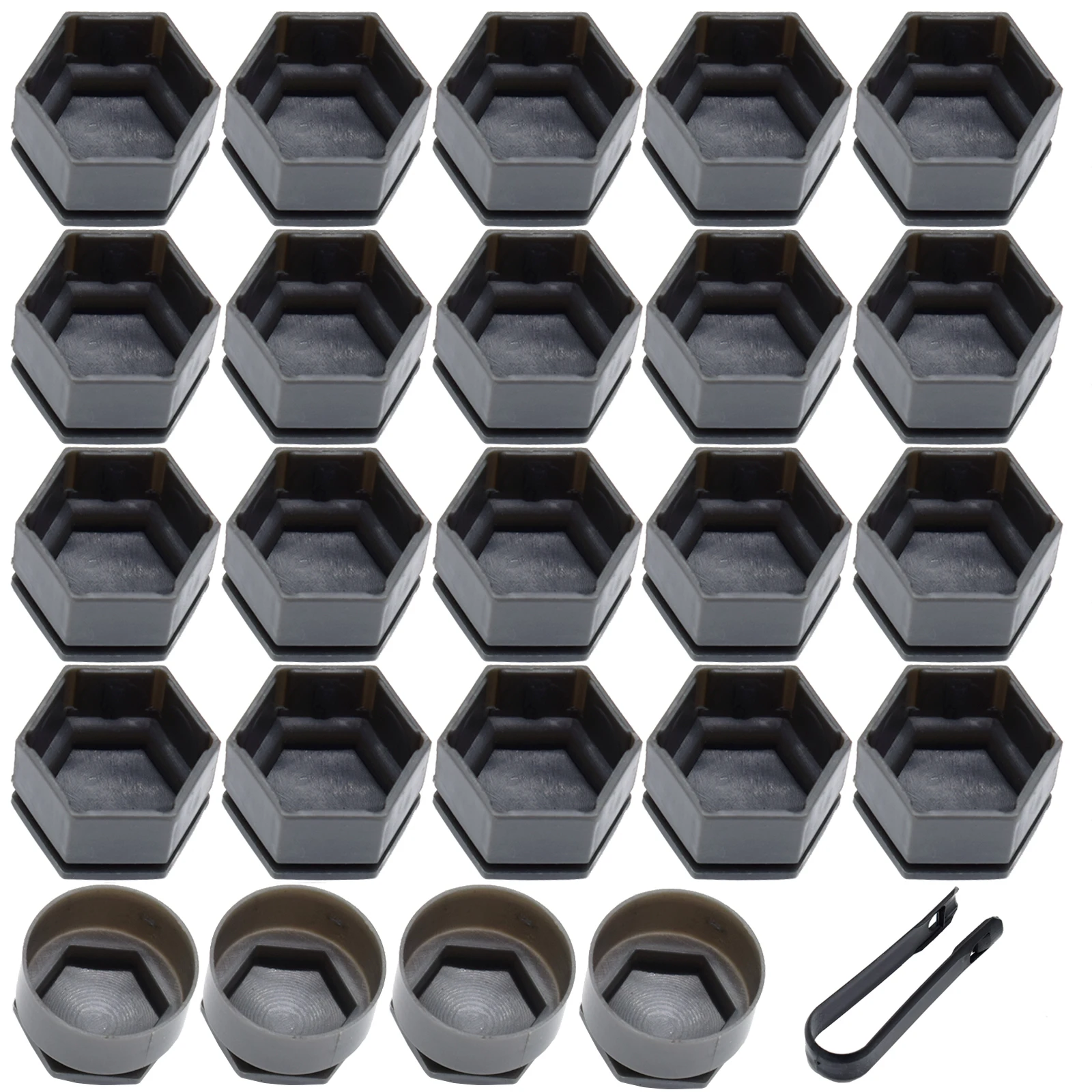 Boulon d'écrou central de roue gris, couvercle anti-poussière et anti-eau avec outil, 22mm pour Opel SachHolden Insignia 2010-17, 24 pièces