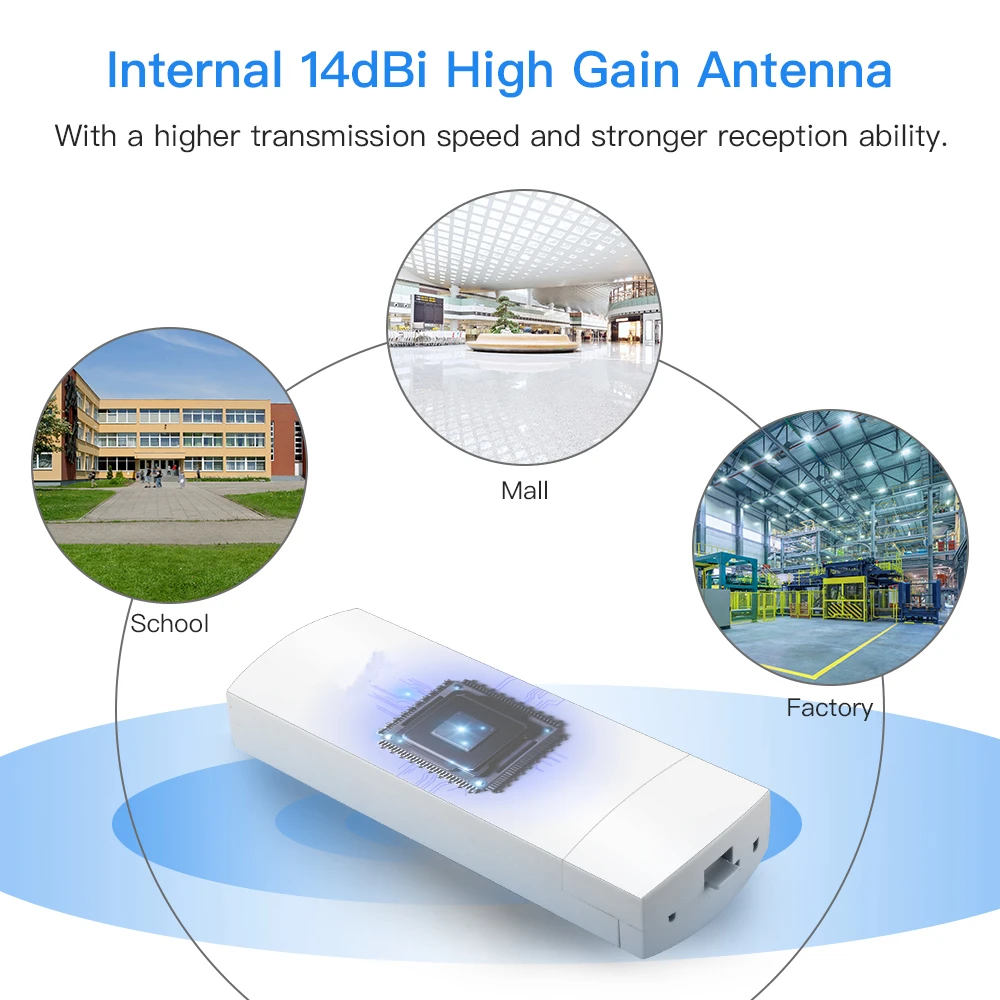 Antena direccional de puente inalámbrico para exteriores, punto de acceso remoto, impermeable, IP65, 2 piezas, Ap 5,8G, 3KM / 300Mbs/Wifi, CPE