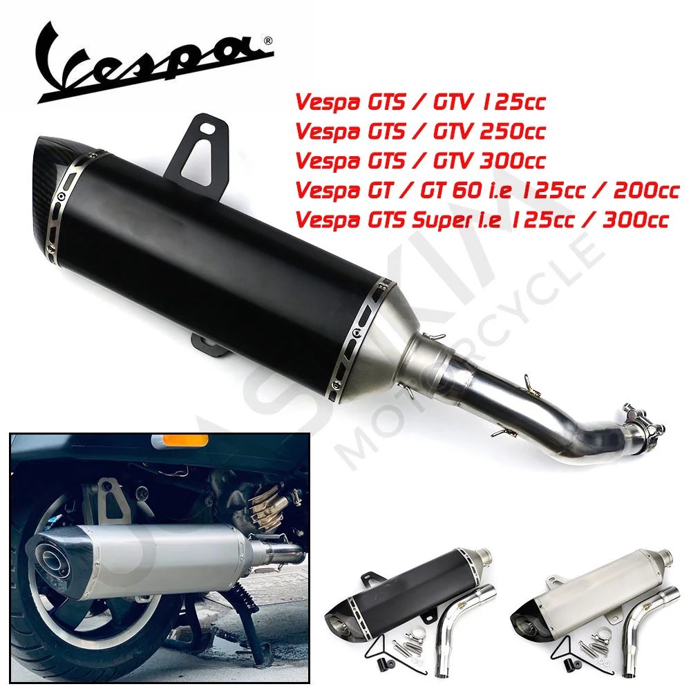 

GTS GTV 125 300 250 Exhaust Muffler For Vespa GTS300 GTS250 Motorcycle Performance Muffler Exhaust Pipe GTS 2008 to 2021