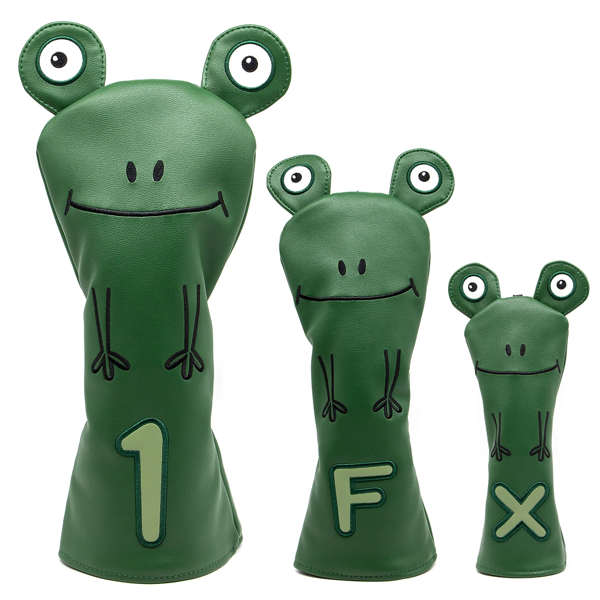 

Golf club wood headcover Cute Frog Design Leather Hand-Made 1 Wood driver head cover Fairway golf headcvoer Hybird covers