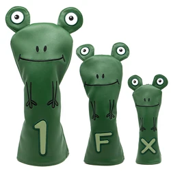 Golf club wood headcover Cute Frog Design Leather Hand-Made 1 Wood driver head cover Fairway golf headcvoer Hybird covers