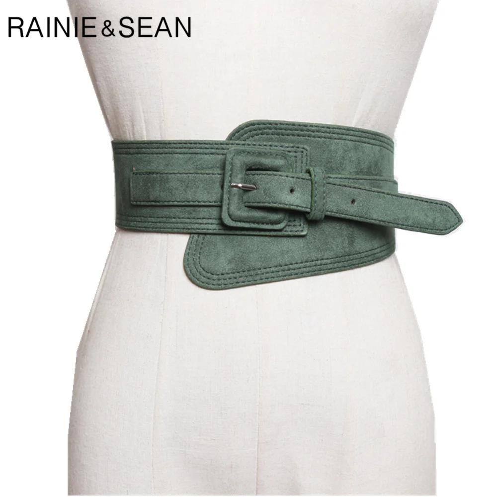 RAINIE SEAN Yellow Wide Belt Women Cummerbunds Ladies Designer Belt for Dress Vintage 2024 New Arrival Female Waist Belt Corset