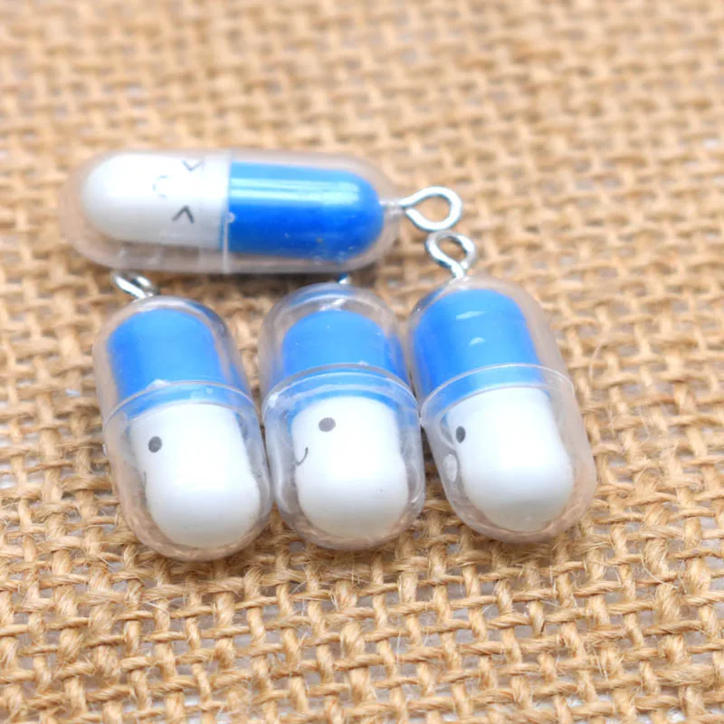 20pcs Charms Smile Multicolor Pill Pendants Crafts DIY  Making Findings Handmade Jewelry for Earrings Necklace For Girl Gifts