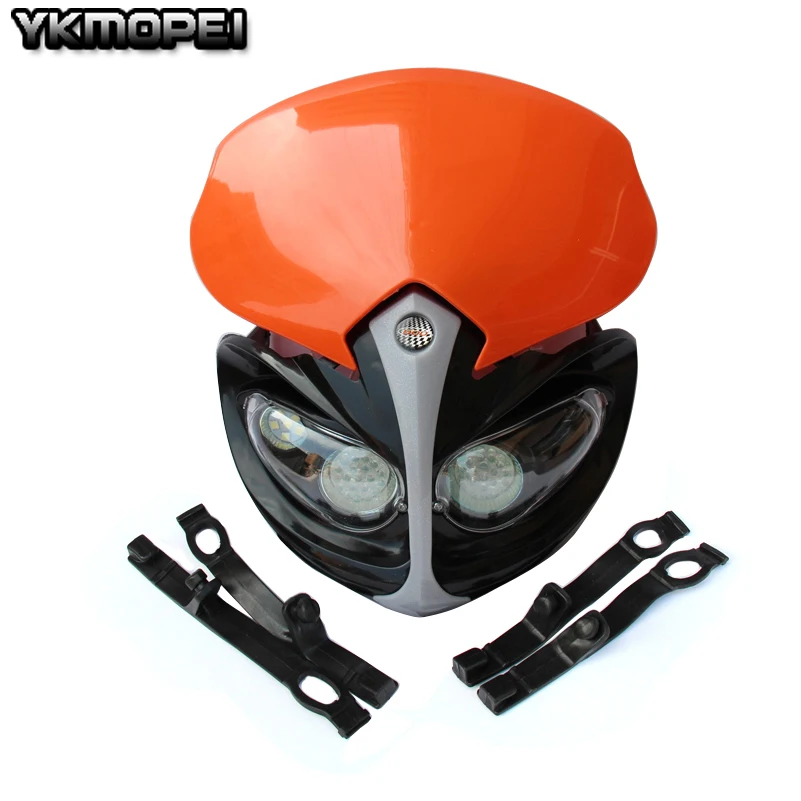 Motorcycle Universal Vision LED Headlight for 110 125 150 160 250cc Dirt Pit Bikes Motocross