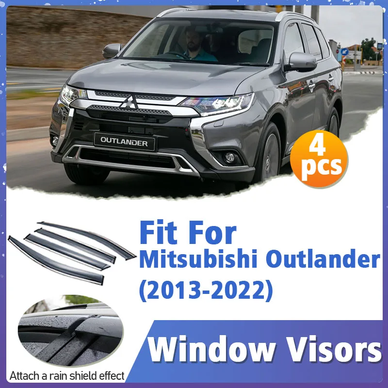 

Оконный козырек для Mitsubishi Outlander 2013-2022 4 шт. Вентиляционная крышка отделка навесы укрытия защита от солнца дождь дефлектор