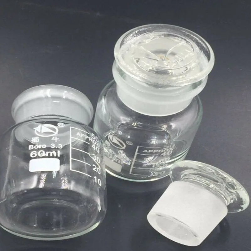 1 pcs Clear Glass Jar Wide Mouthed Reagent Bottle  Experiment Supplies Teaching 60ml