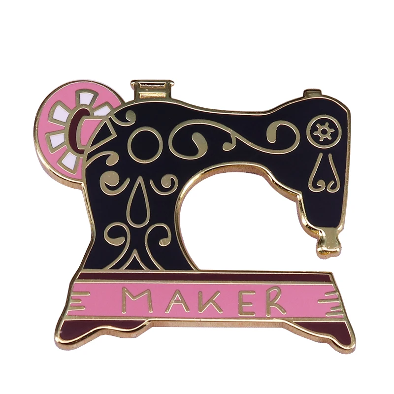 Stitch Sewing Brooch Hour Glass Badge Sew Machine Enamel Pin Heart shape Jewelry Jean Shirts Suit Scarf Decor
