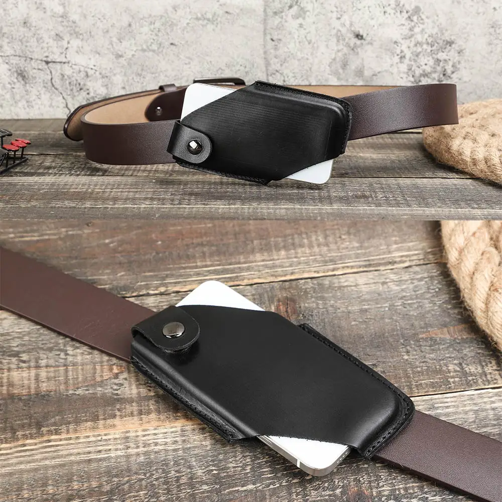 Genuine Leather Men Waist Bag Pack Purse Casual Phone Belt Bag Pouch Travel Phone Bag Fanny Crossbody Cellphone Holder