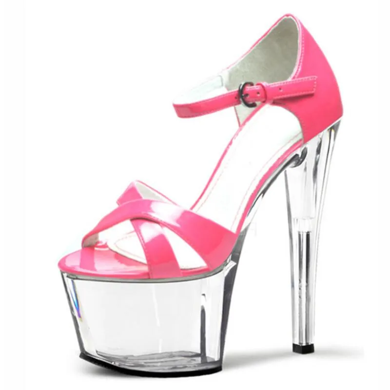 BBZAI New pattern Superior quality Super high heel ladies shoes 15-20CM Sexy transparent Nightclub Thin Heels Sandals 34-45 46