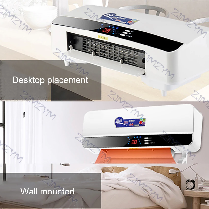 Display led aquecedor elétrico ventilador fixado na parede do agregado familiar telecontrol 8h temporizador de parede pendurado mais quente dispositivo 220v
