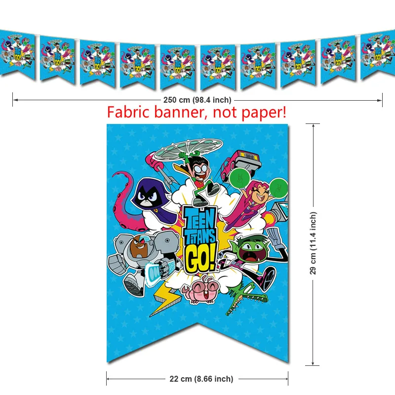 Teen Titans Go Birthday Party Banner Decorations Super Hero Theme Favors Backdrop Paper Cup