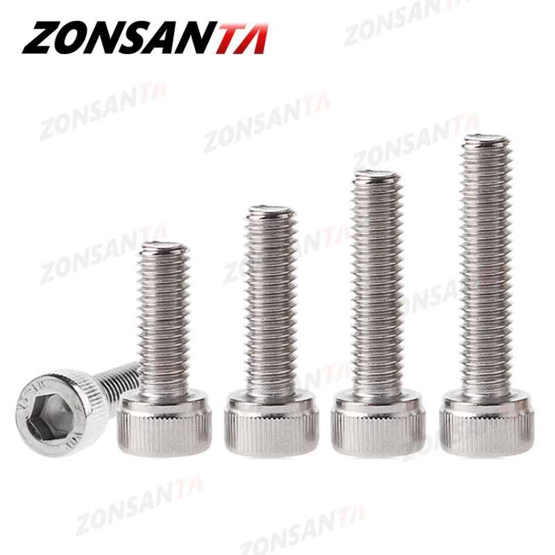 ZONSANTA Innensechskantschraube mit Innensechskant M1,4 M1,6 M2 M2,5 M3 M4 M5 M6 M8 304 Edelstahl DIN912 Innensechskantschraube – Detail 5