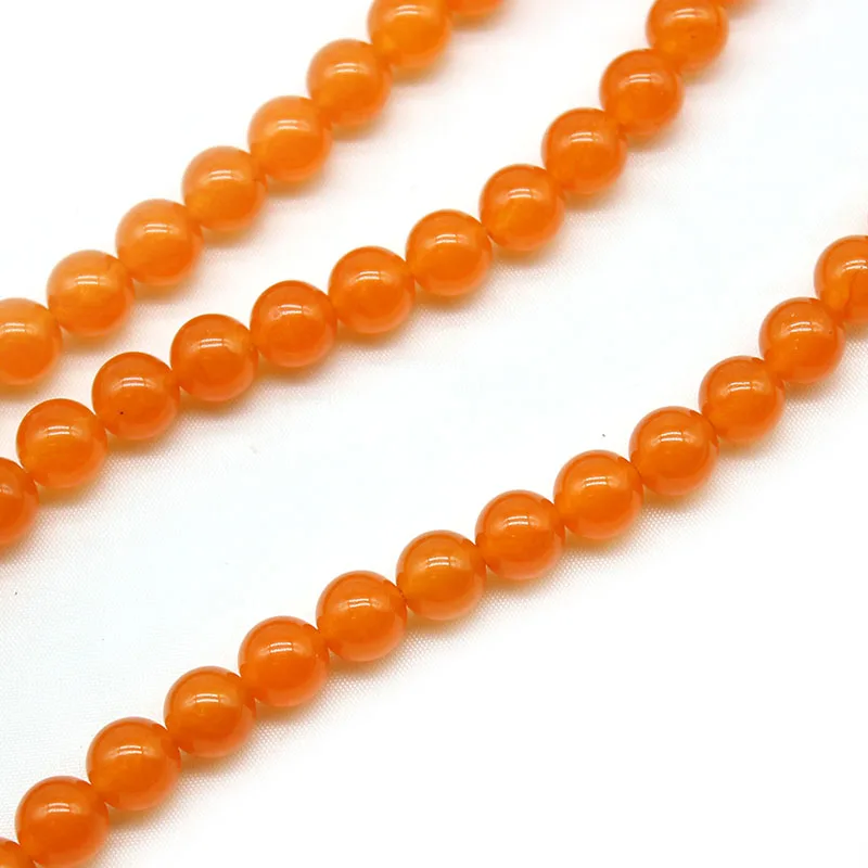 Natural Stone AAA Orange Chalcedony Jades Beads Loose Spacer Beads For Jewelry Making DIY Fashion Bracelet 15\