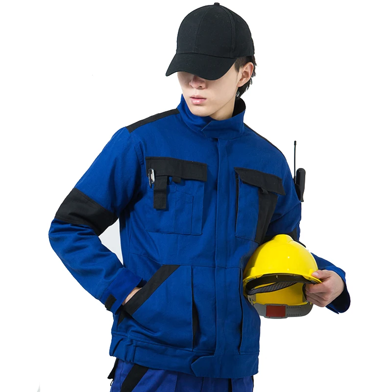 1 Set Working Clothes Uniform Men Women Workwear Coat and Trousers Welding Suit Car Repair Workshop Mechanic Clothes