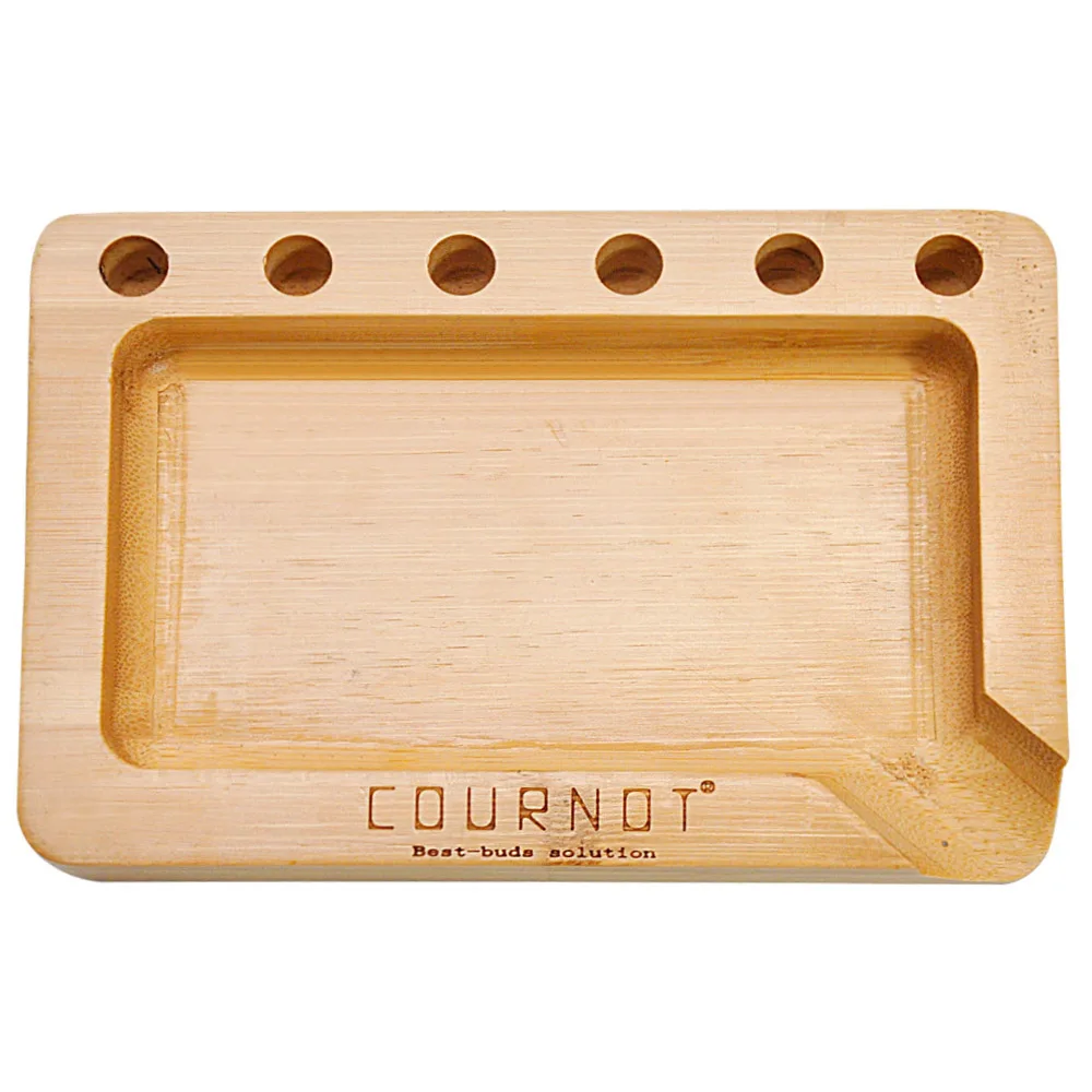 

COURNOT Bamboo Rolling Tray With Cigarette Paper Cone Holder Bamboo Rolling Tool Cigarette Machine Accessoires