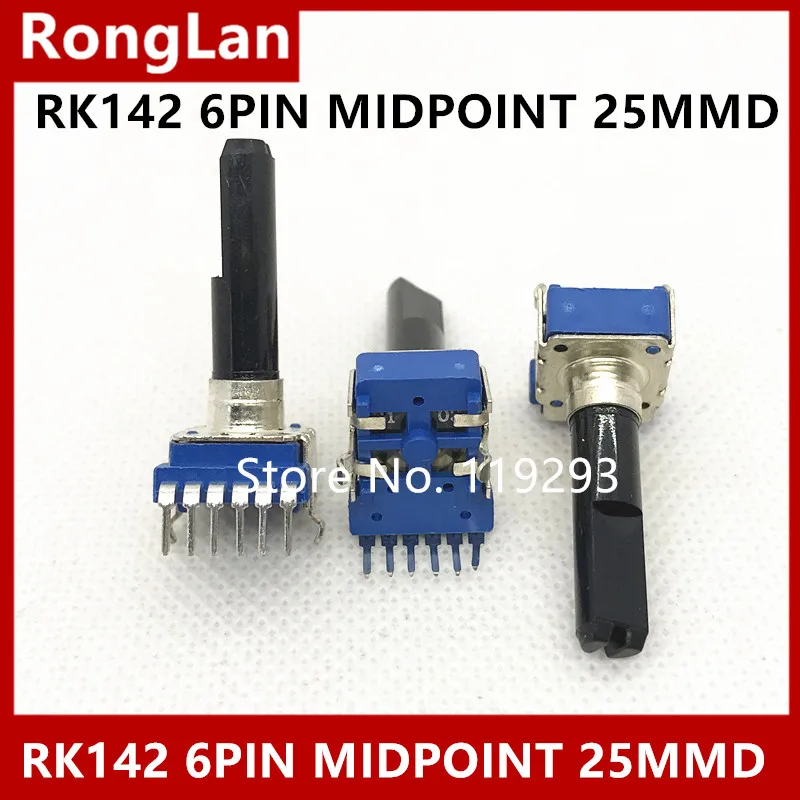 

RK12 B10K RK1112G2H 142 vertical double potentiometer with midpoint long handle 6PIN 25MMF L=32.5MM-10pcs