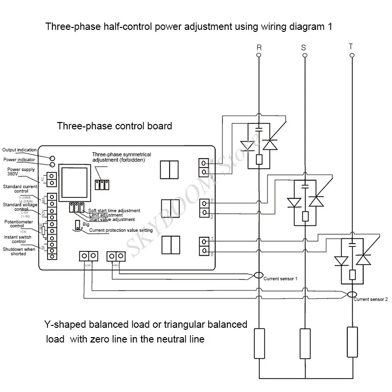 Three Phase Half Controlled Thyristor Trigger Board AC 380V SCR Phase Shift Control Board
