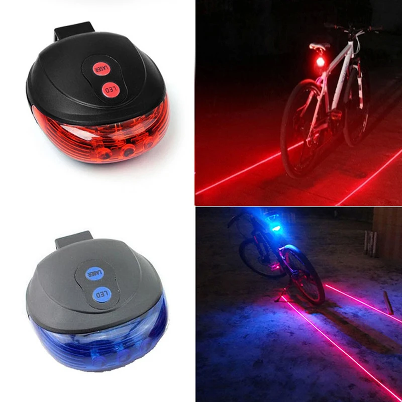 LED Bike Bicycle Lights Waterproof Cycling Taillight Safety Warning  Taillight MTB Bike Rear Tail Lights 2 Lasers 5 LED