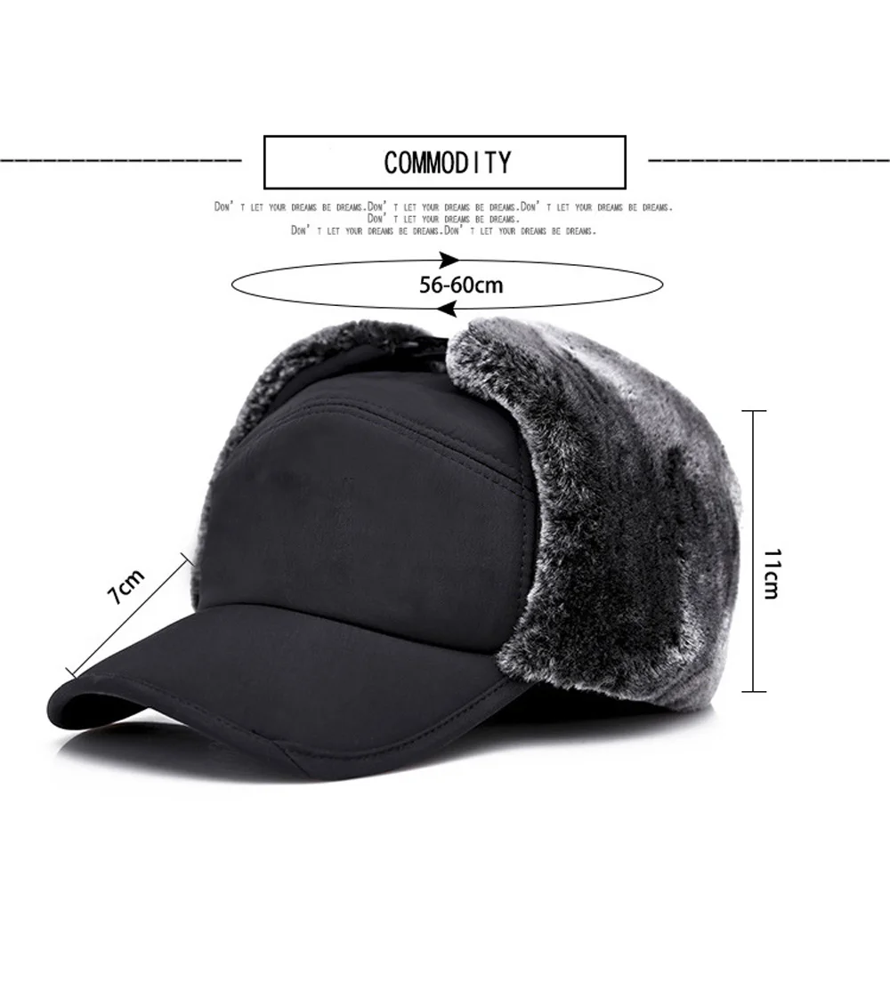 Winter Trekking Riding Hat Men's Biking Ski Hunting Fishing Windproof Mask Baseball Cap Casual Earmuffs Thick Warm Caps Outdoor