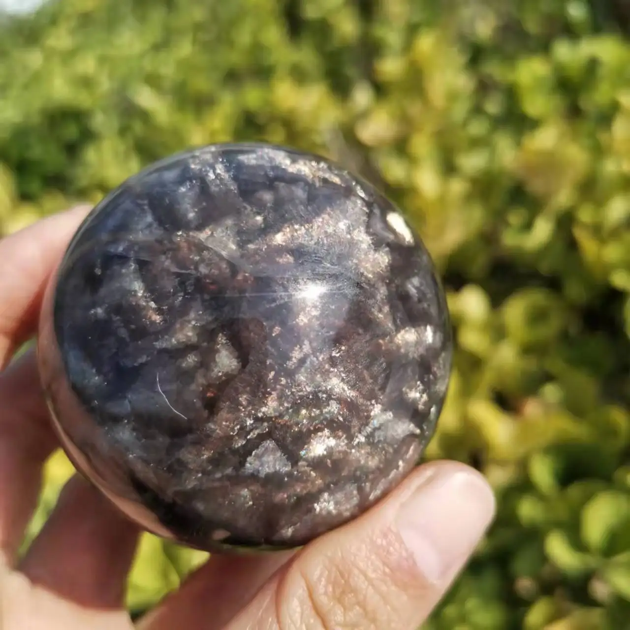 

60mm Natural Mica Fluorite sphere specimen Gemstone crystal ball Reiki Healing Stone