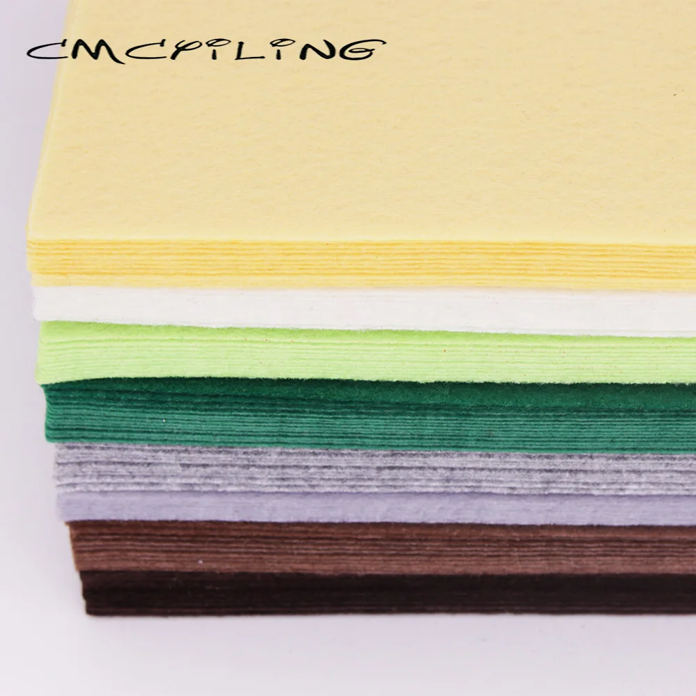 CMCYILING  Felt Fabric 1 MM Thickness  For DIY Needlework Sewing Crafts Scrapbook,Hard Non-Woven 20x30cm 10 Pcs/Lot