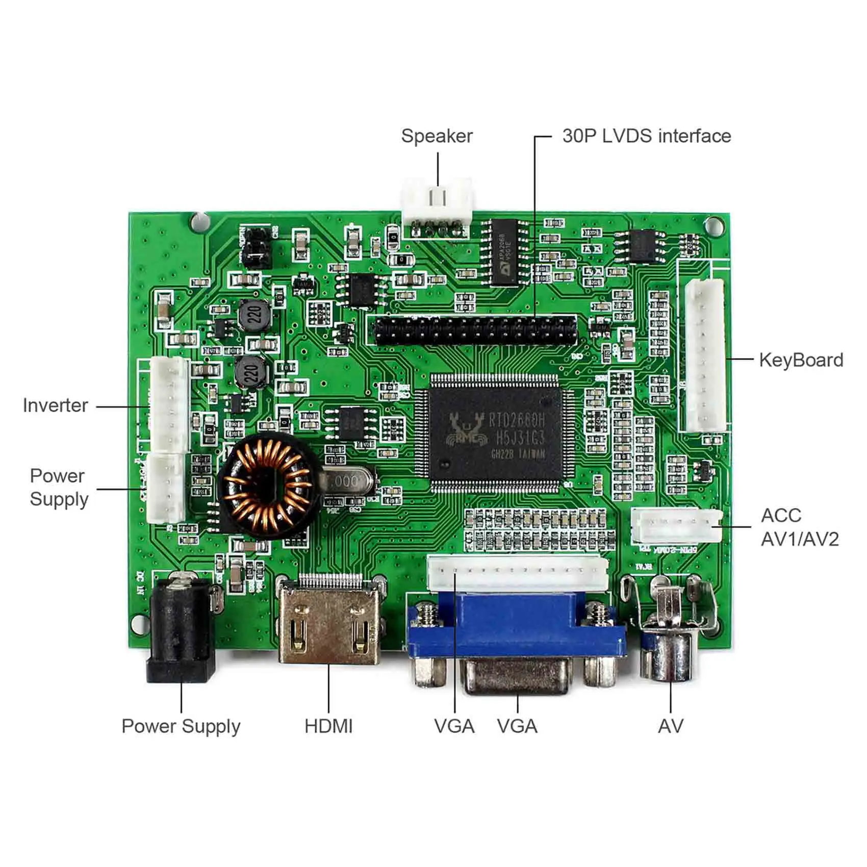 HD-MI VGA 2AV аудио ЖК-дисплей плата контроллера с 7 "HSD070PWW1-B00 HSD070PWW1-B01 для ЖК-дисплей ЖК-дисплей экранная панель 1280*800