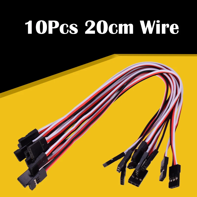 New Arrival 10Pcs 200mm 20cm Servo Extension Lead Wire Cable 30 Core For RC Futaba JR male to male 20cm Wire Connector