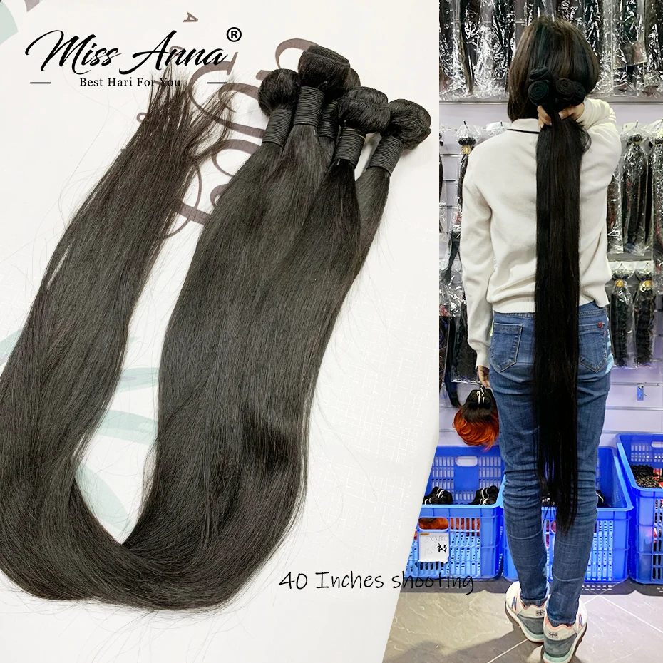 Bundle Human Soft Missanna Hair 36 Straight 40Inch 1/3/4 Pcs