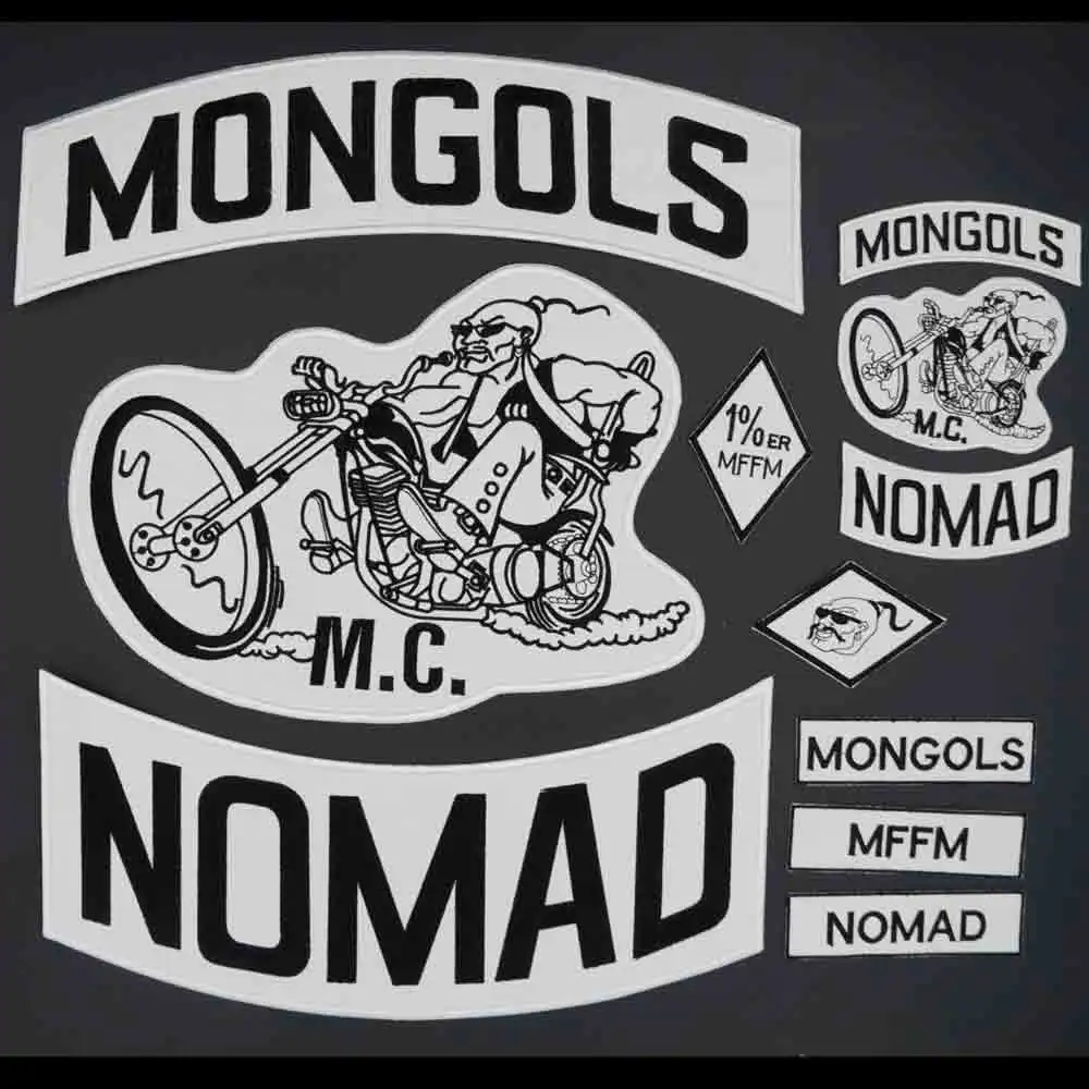 Mongols Nomad MC grande ricamo Punk Biker Patch Sticker per abbigliamento abbigliamento accessori Badge