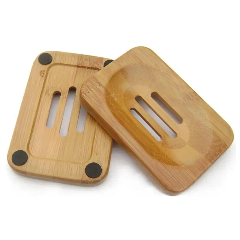 Natural Bamboo Wood Soap Rack Bath Shower Bathroom Wooden Soap Case Holder Tray Dish Plate Box LX8656