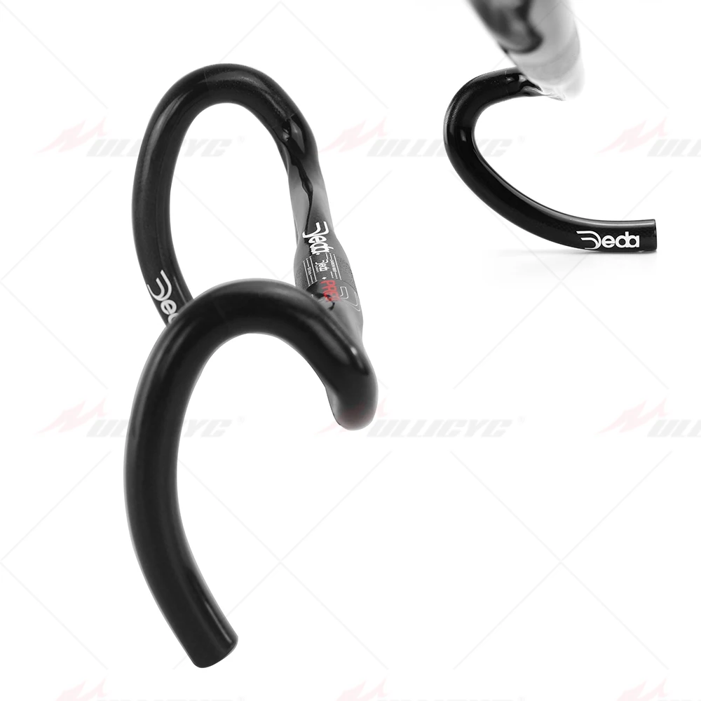 Manillar de bicicleta de carretera ovalado de alcance corto de carbono brillante T800 Deda 3K barra de caída 380-440mm accesorios de bicicleta