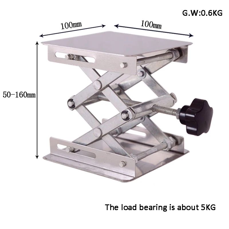 100*100mm Aluminum Wood Router Lift Table Woodworking Engraving Lab Lifting Stand Rack Lift Platform Woodworking Benches Lifter