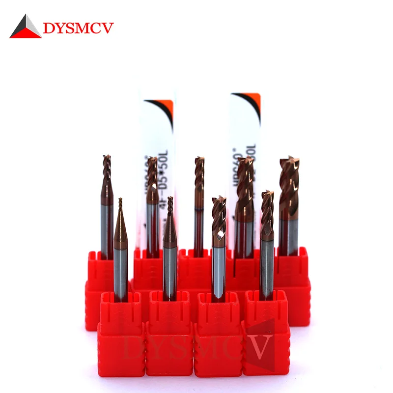 DYSMCVHRC60 4F1mm2mm3mm4mm5mm6mm8mm10mm12mm คาร์ไบด์ Endmills 4 ขลุ่ย Side Milling Slotting โปรไฟล์ Face Mill คุณภาพสูง