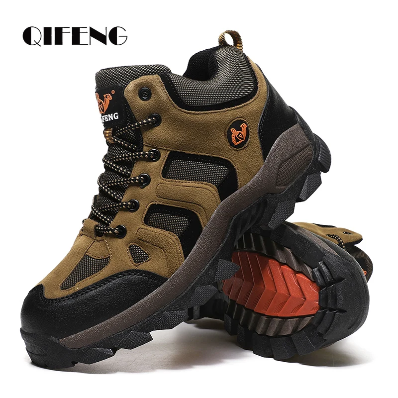 Large Size Outdoor Ankle Boots Men Snow Boots Fashion Lace Up Casual Sneakers Leather Winter Cowboy Footwear Hiking Shoes Spring