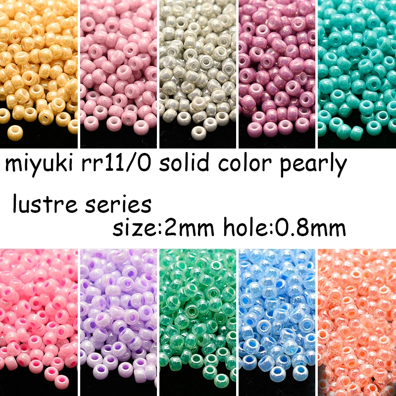 2mm Japan Miyuki  Import Beads 11/0  Solid Color Pearly Lustre Series 5g Pack  Gifts for Women