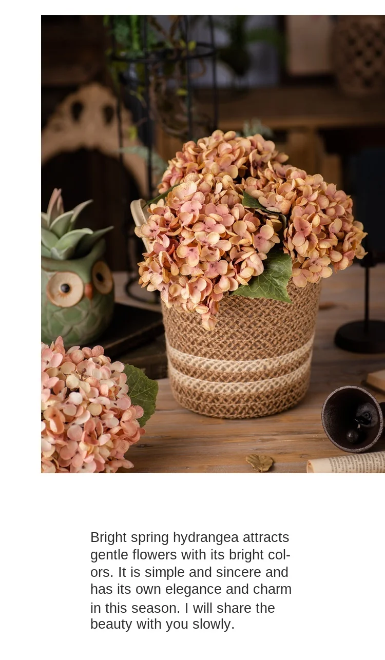 Simulation Flower Retro Hydrangea Wedding Decoration Home Living Room Wall Decoration Photography Props Fake Flowers