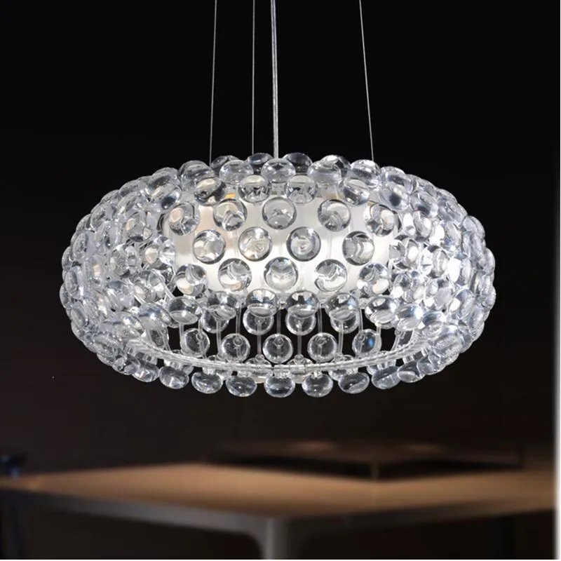 Designer AURA Chandelier Nordic Led Acrylic Suspension Light for kitchen Living Room Coffee Decor Clear Caboche Hanging Lamp