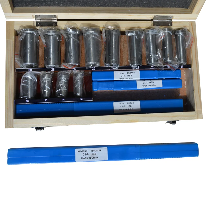 Imagem -02 - Hss Groove Keyway Broaches Conjunto Bucha Calço Conjunto Sistema Métrico 1230 Hss Ferramenta Keyway Faca para Máquina Cnc 22 Peças