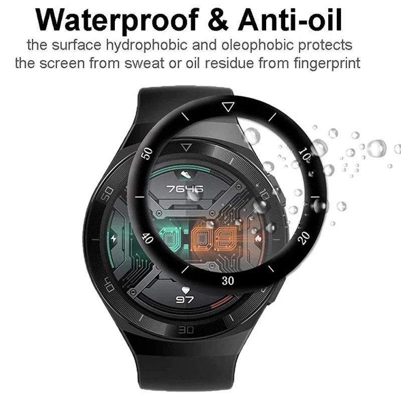 3D Protective Film For Huawei Watch GT 2e Curved Soft Fibre Smart Watch Full Screen Protector For huawei GT2 e GT2e Not Glass